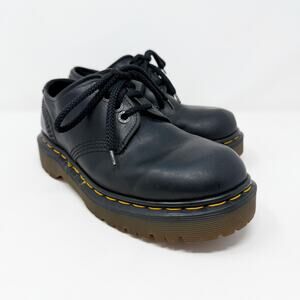 Vintage Y2K Dr. Martens Black Leather Chunky Oxfords Size 4 UK Made in England